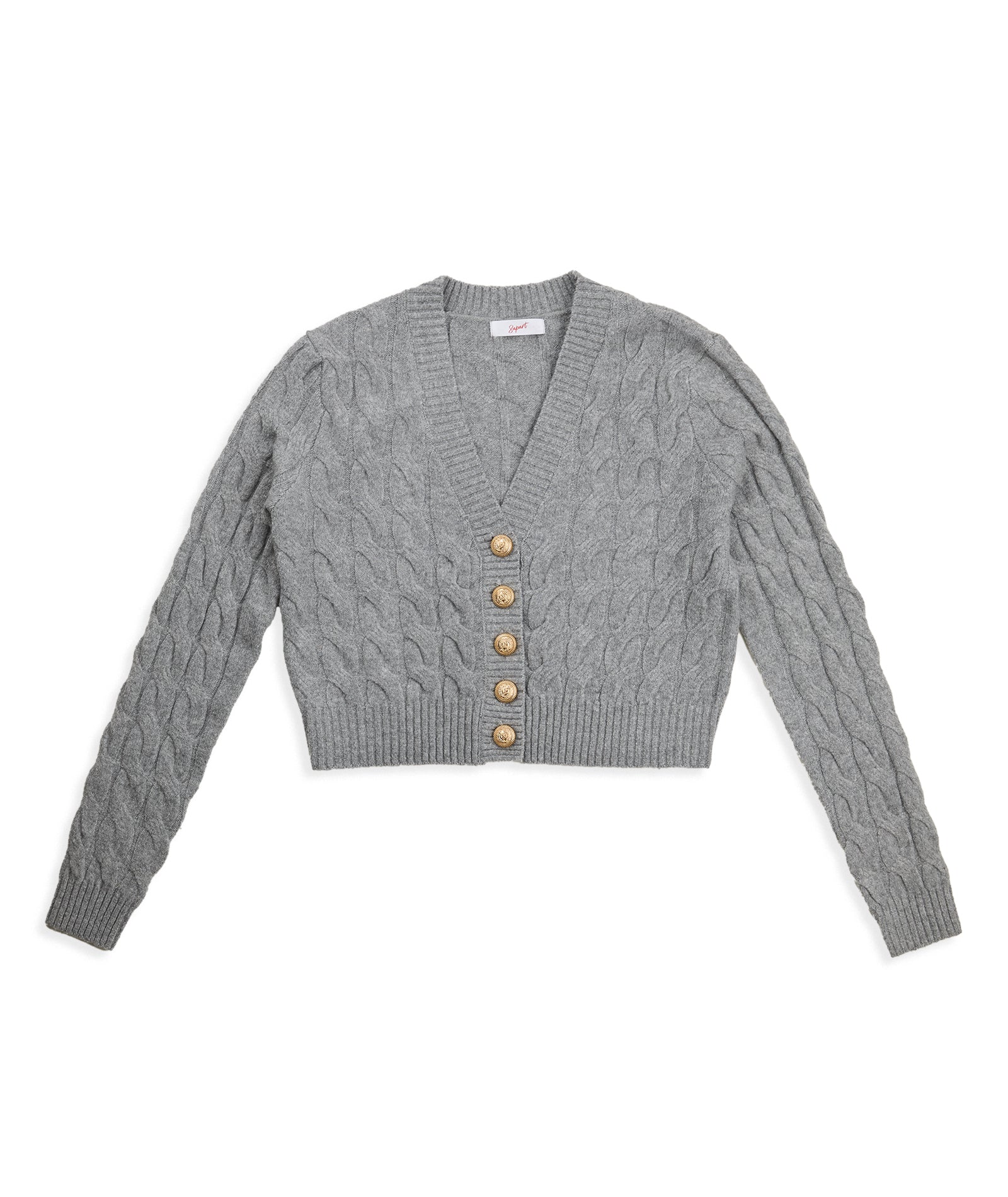 8apart Women Maisie Cable Cardigan Grey