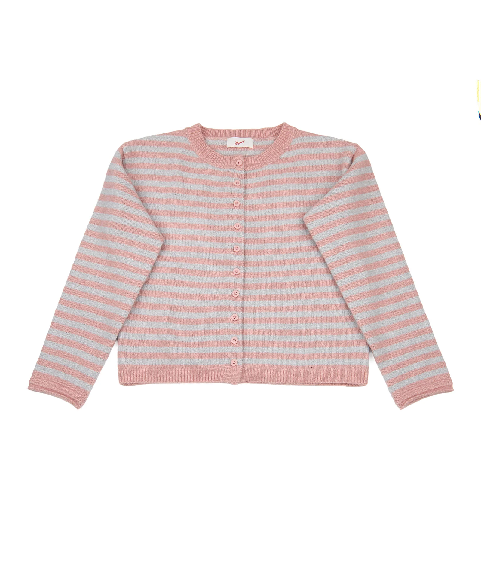 8apart Women Morgan Pink/Grey Striped Sweater