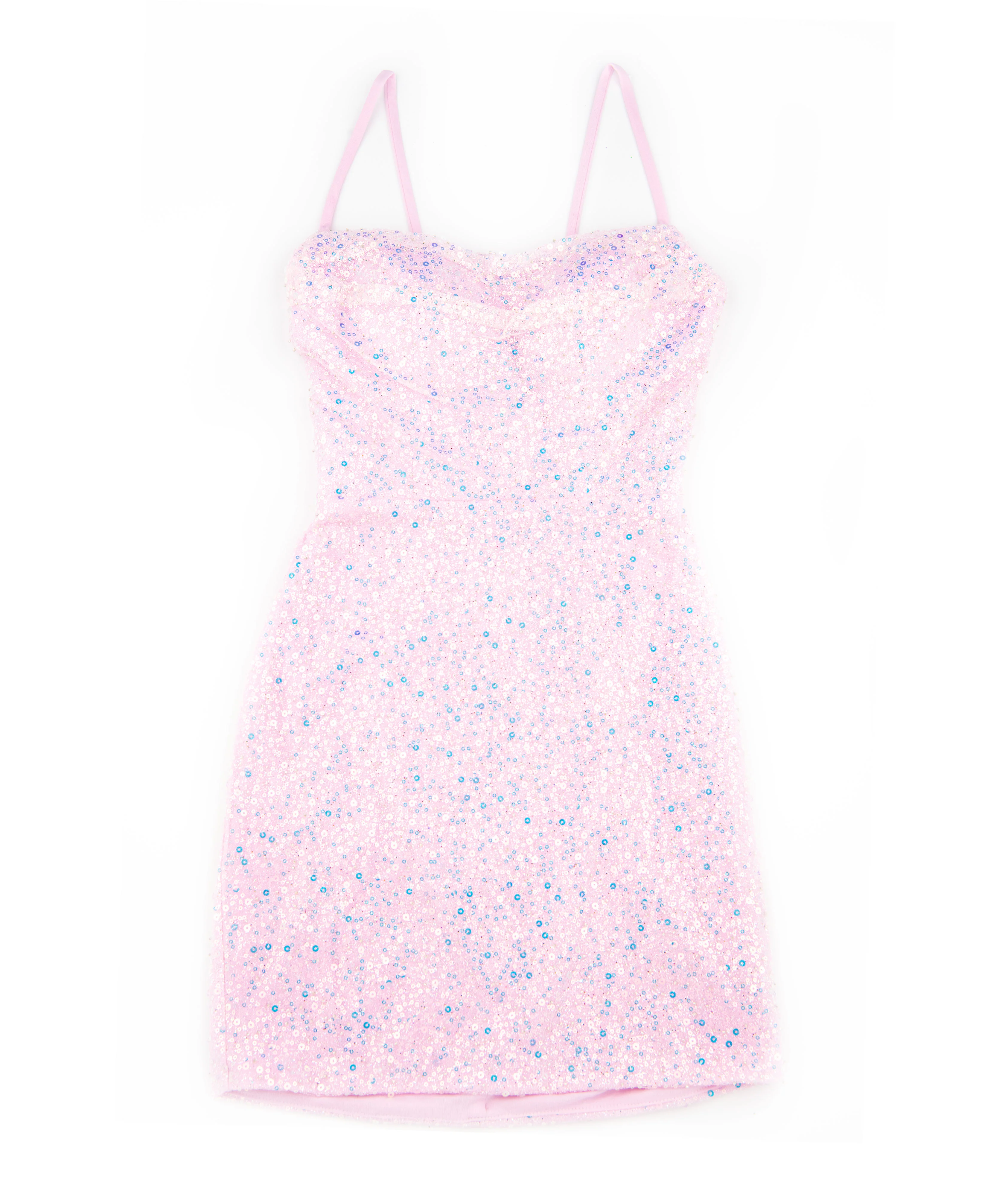 Alyce Women Ballet Pink Lila Sequin Lace Up Straight Dress