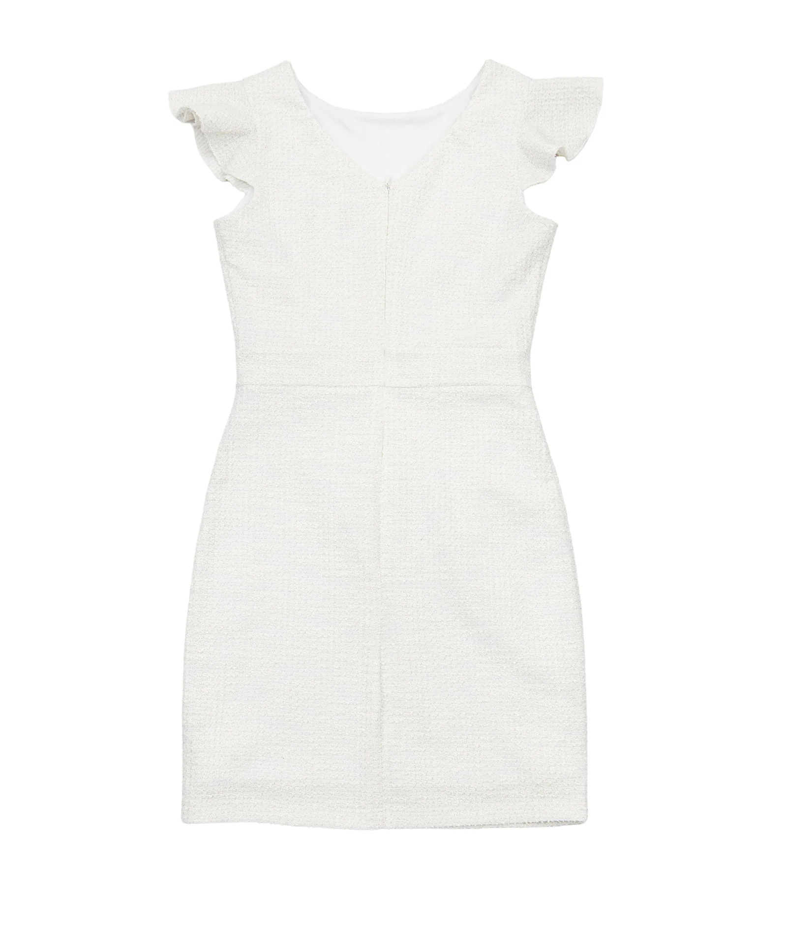 By Debra Girls Milly Flutter Sleeve Sheath Dress Ivory Boucle - Image 2