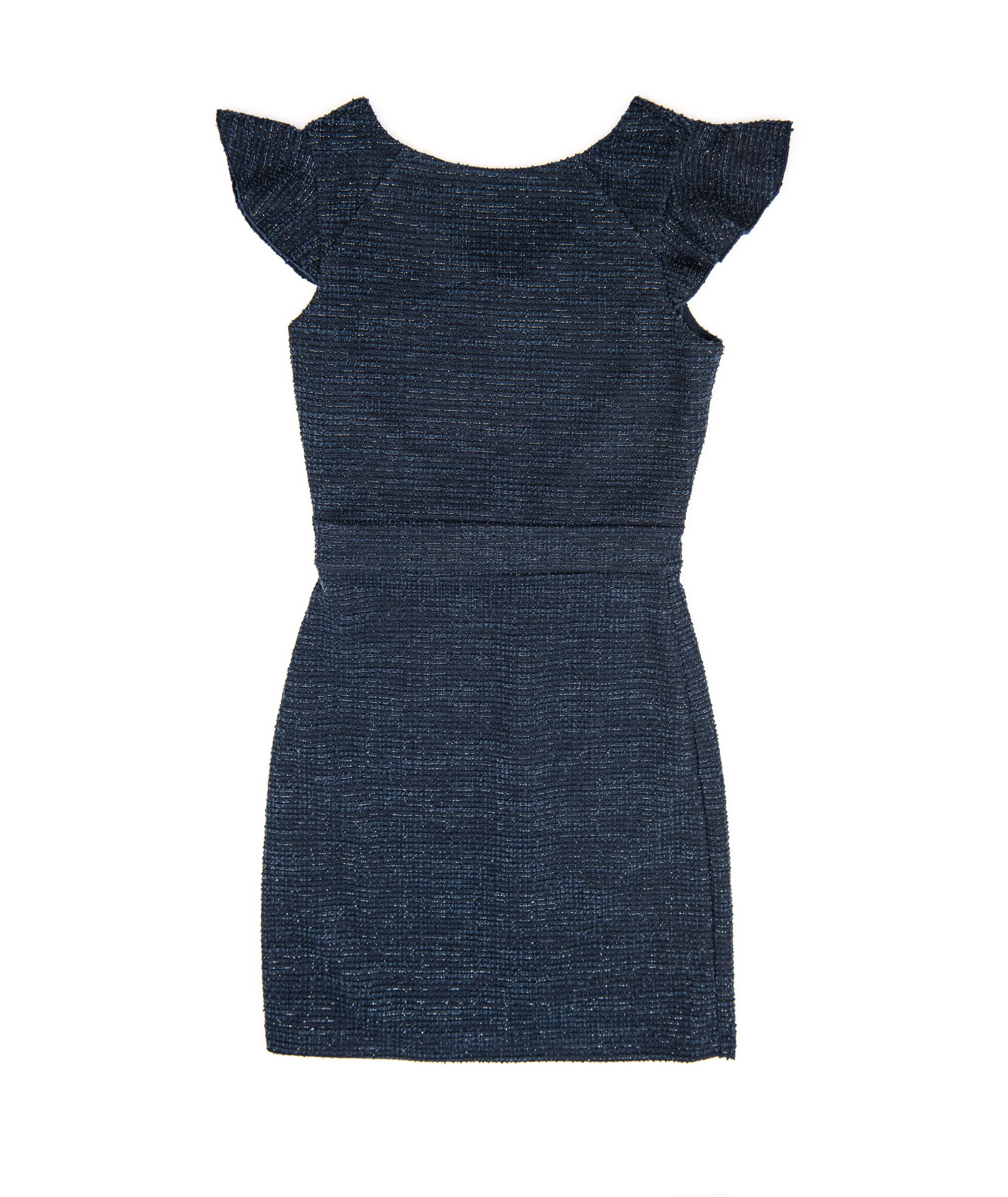 By Debra Girls Milly Navy Boucle Flutter Sleeve Sheath Dress