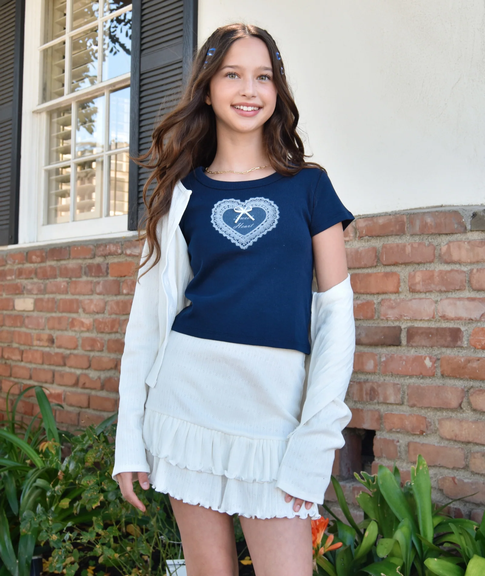 Cheryl Creations Girls Kiki Pointelle Skirt