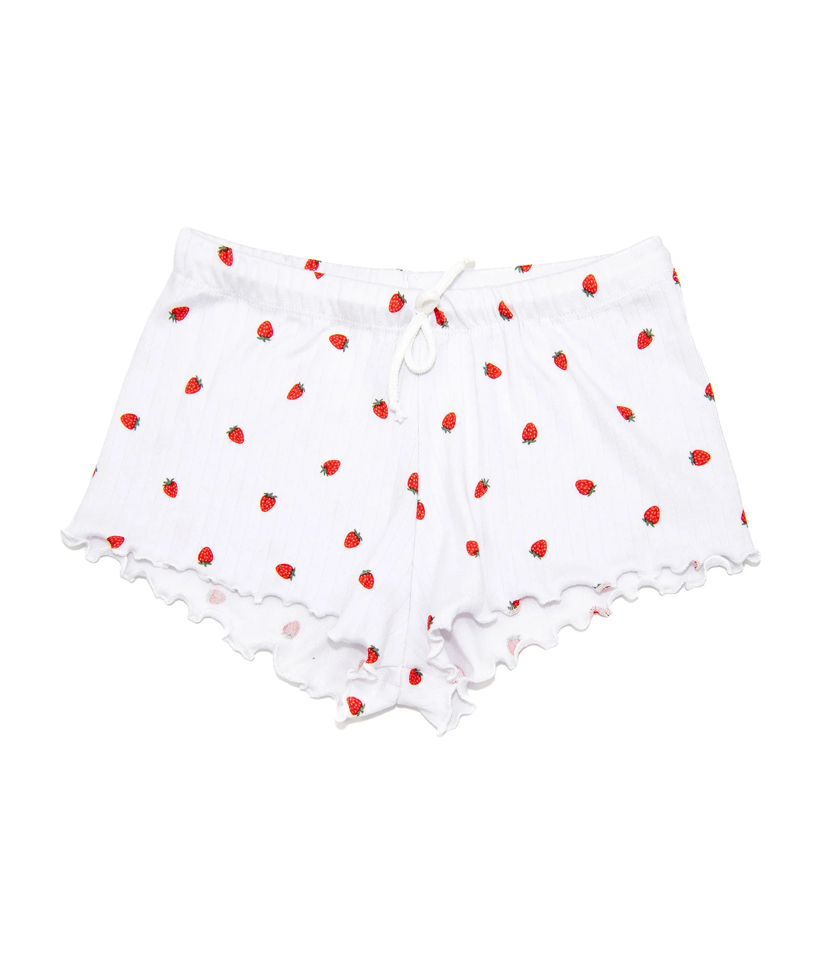 Cheryl Creations Girls Strawberry Rib Shorts
