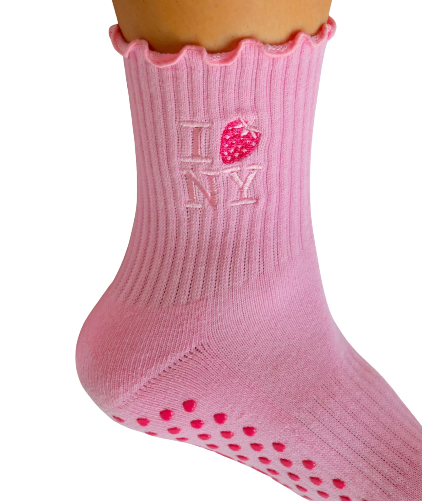 Colorful Natalie NY Strawberry Grip Socks