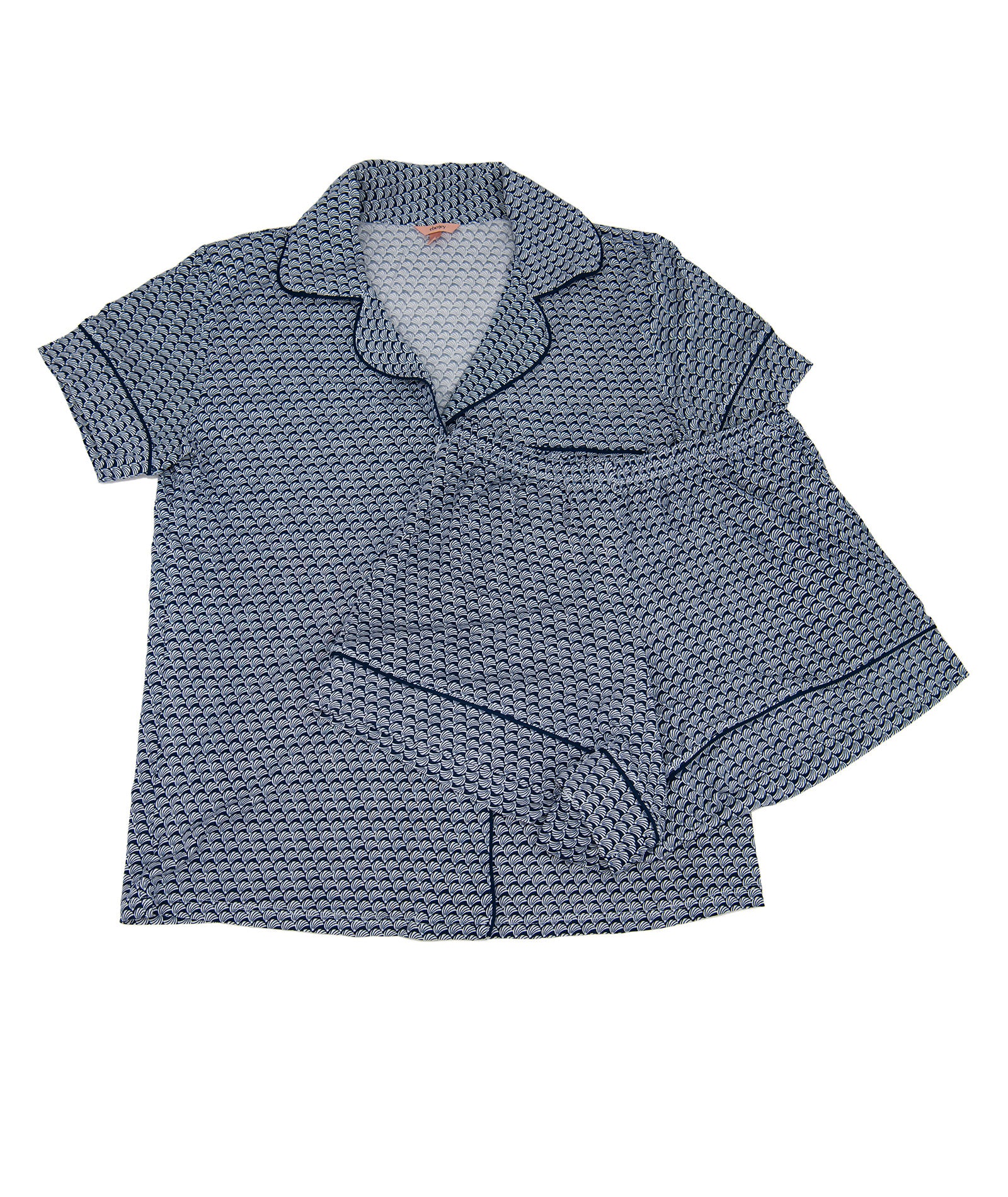 Eberjey Women Gisele Printed Relaxed Short PJ Set Seashell Navy