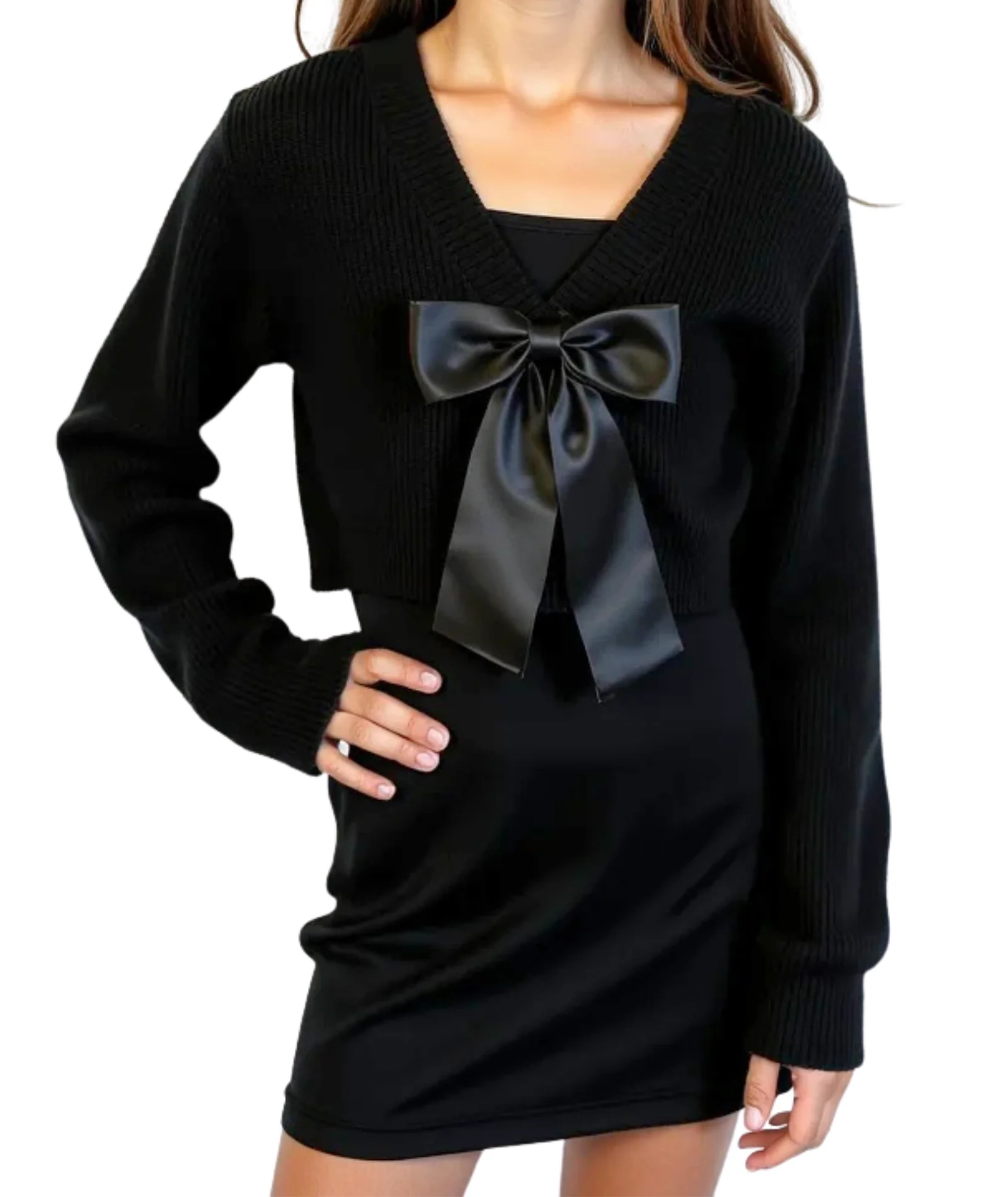 Gold Rush NYC Girls Addison Bow Cardigan - Image 4