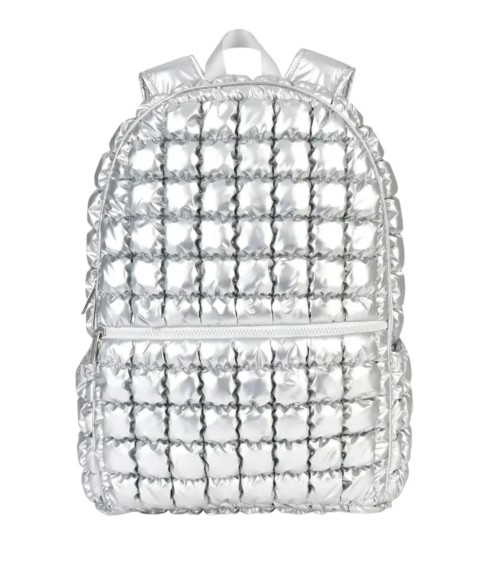 Icy Silver Puffy Backpack