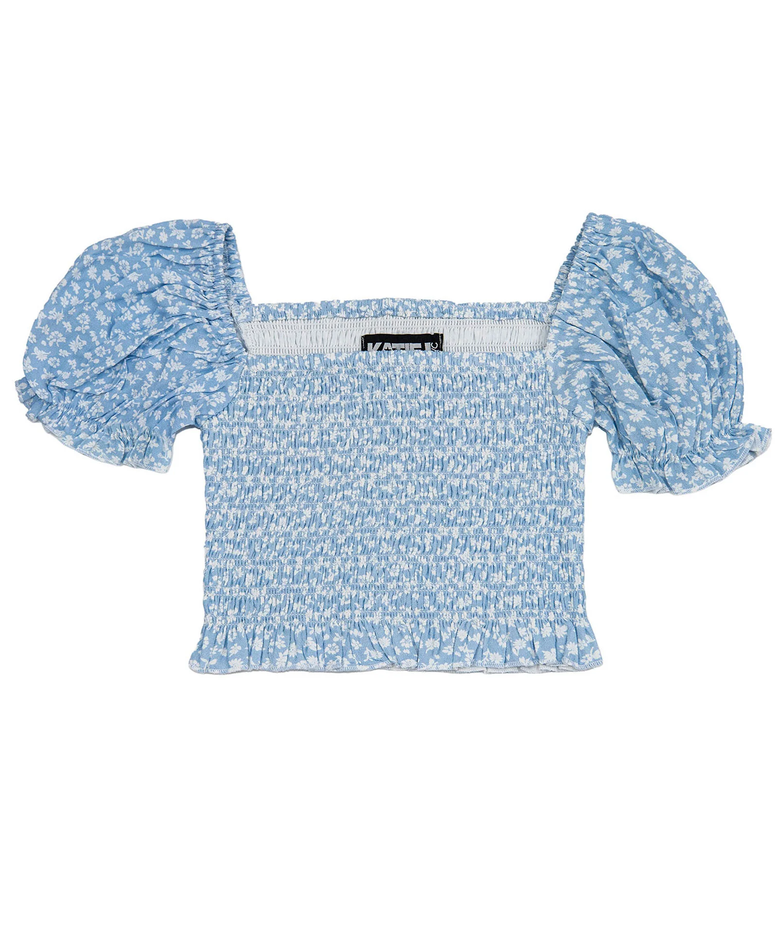 Katie J NYC Girls Blue Ditsy Floral Marlee Top
