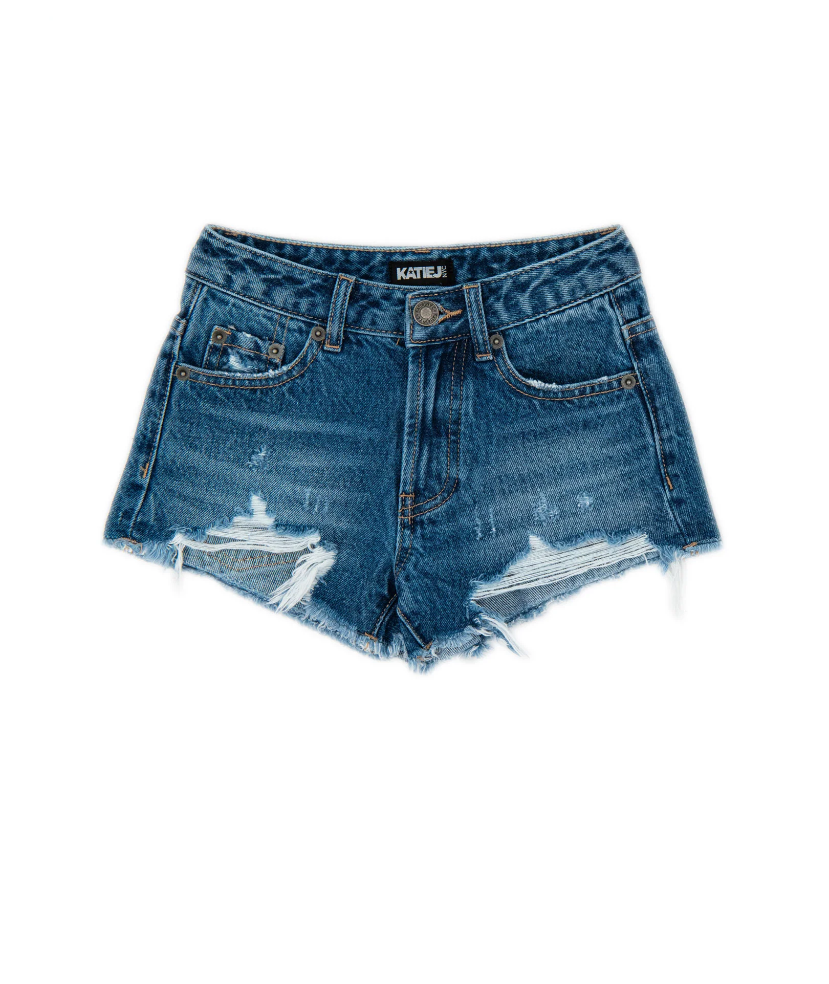 Katie J NYC Girls Malibu Dark Wash Jean Shorts - Image 6