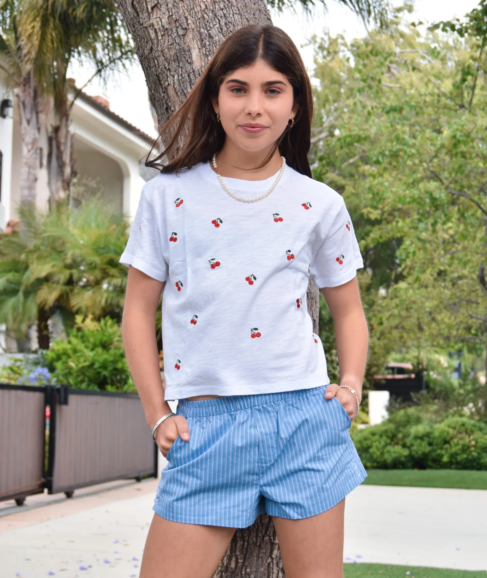 Katie J NYC Girls Mini Cherries Fearless Tee - Image 2