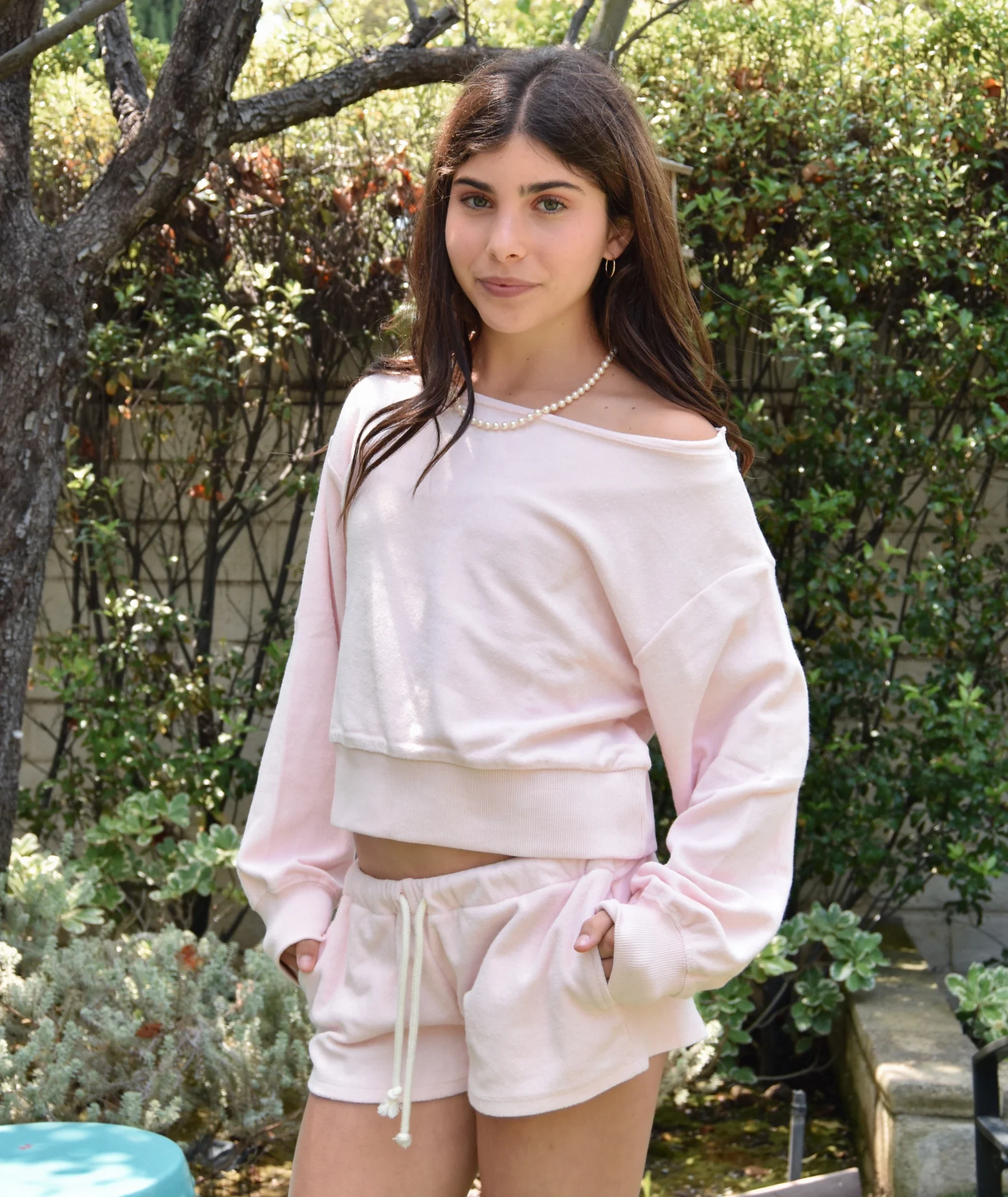 Katie J NYC Girls Tucker Off Shoulder Crop Sweatshirt - Image 3