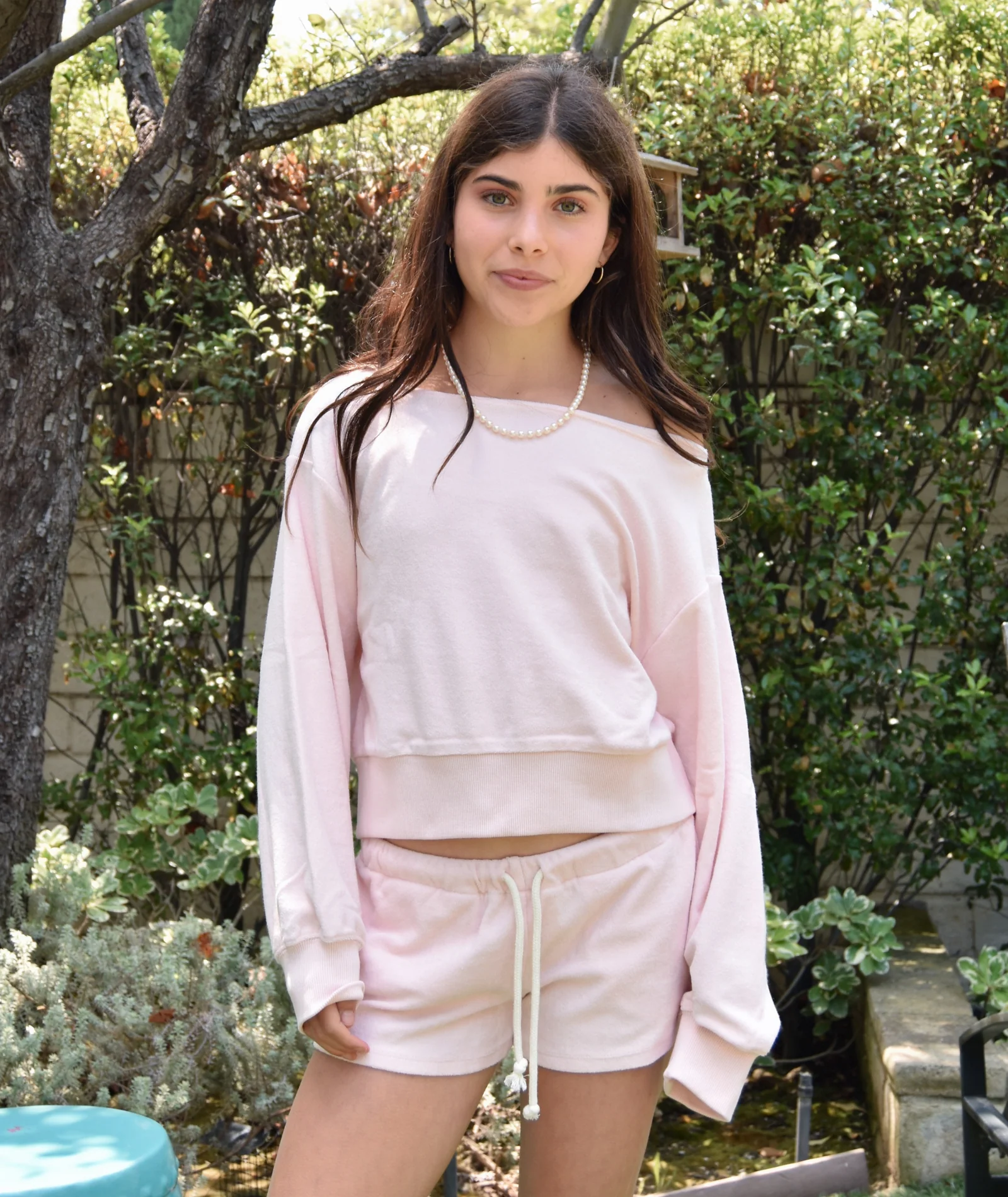 Katie J NYC Girls Tucker Off Shoulder Crop Sweatshirt - Image 4