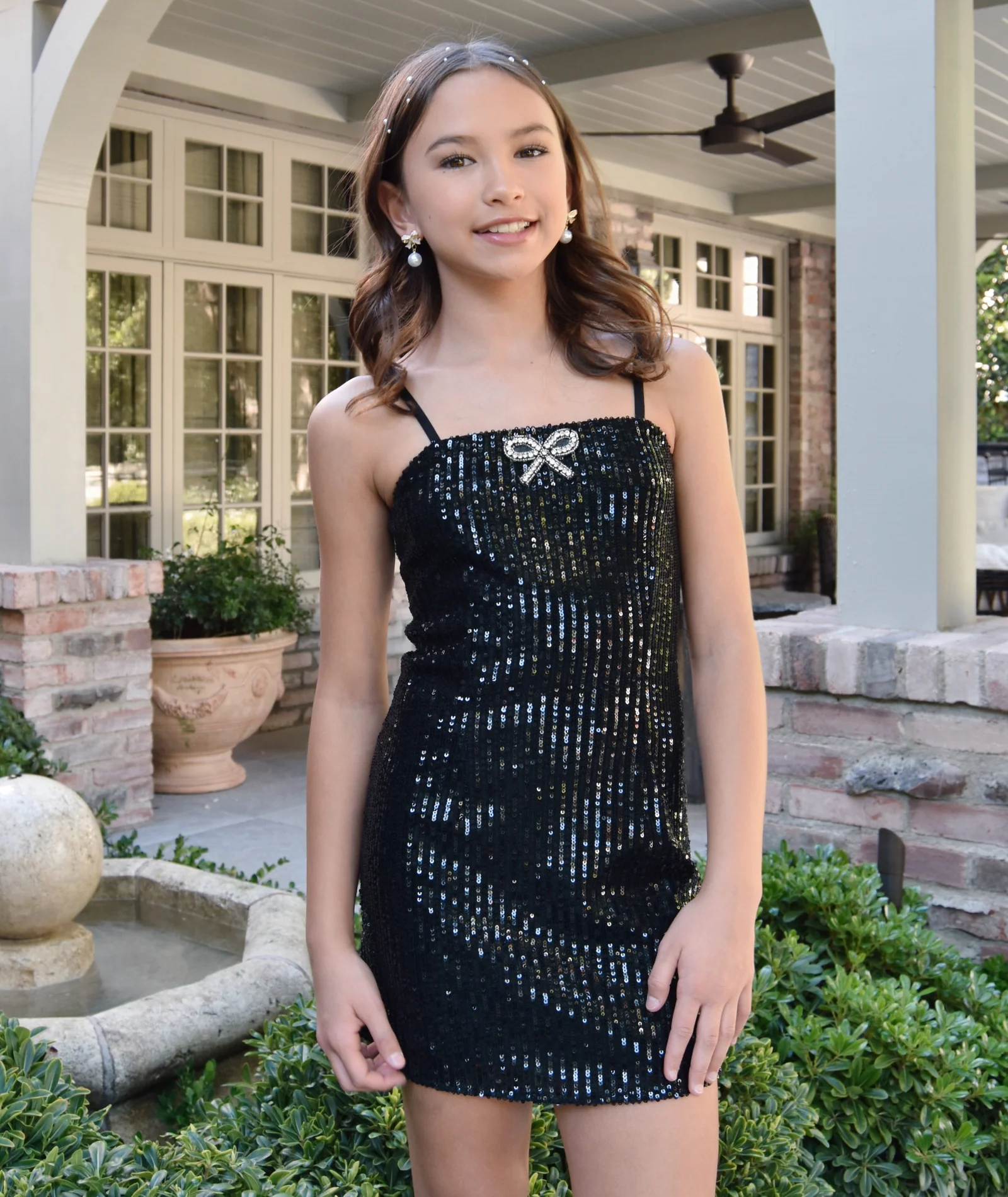 Love Shack Fancy Girls Camira Dress Black