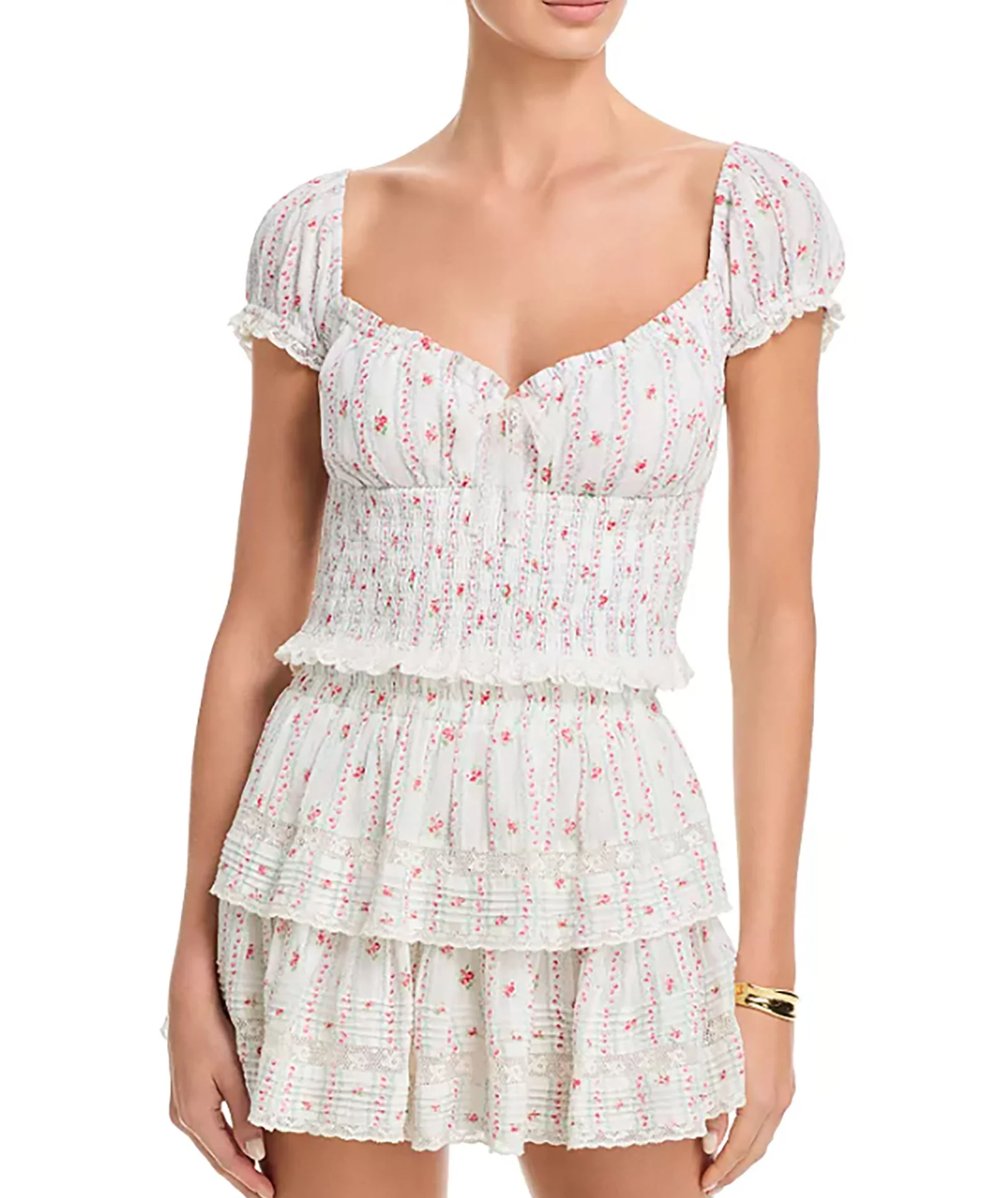 Love Shack Fancy Women Daini Top Poppy Red - Image 4