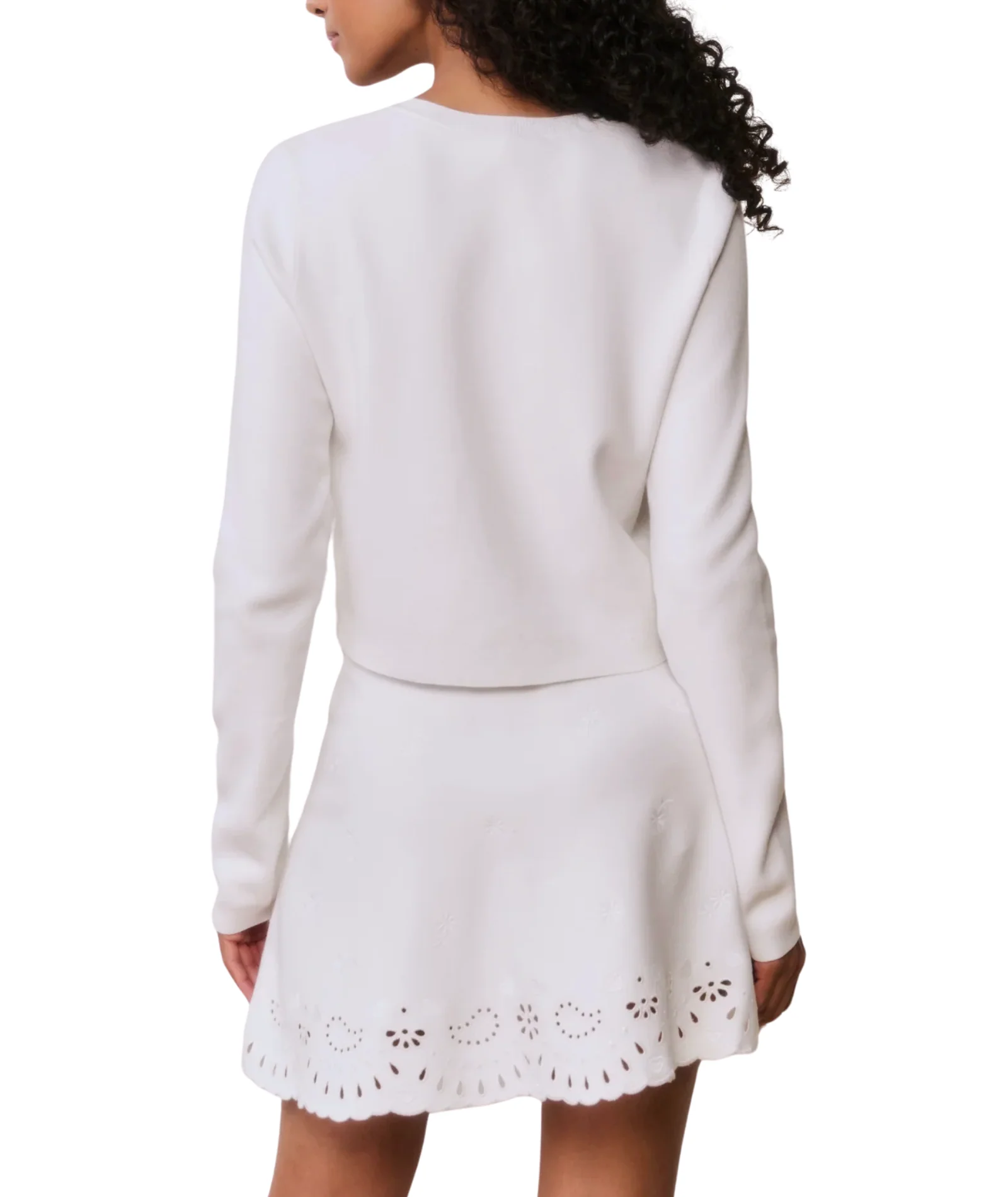 Love Shack Fancy Women Leda Cardigan White Vanilla - Image 6