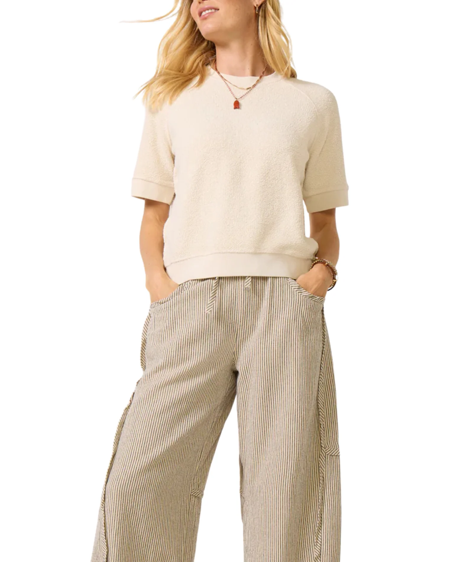 Perfect White Tee Women Kennedy Short Sleeve Fleece Pullover - Image 2