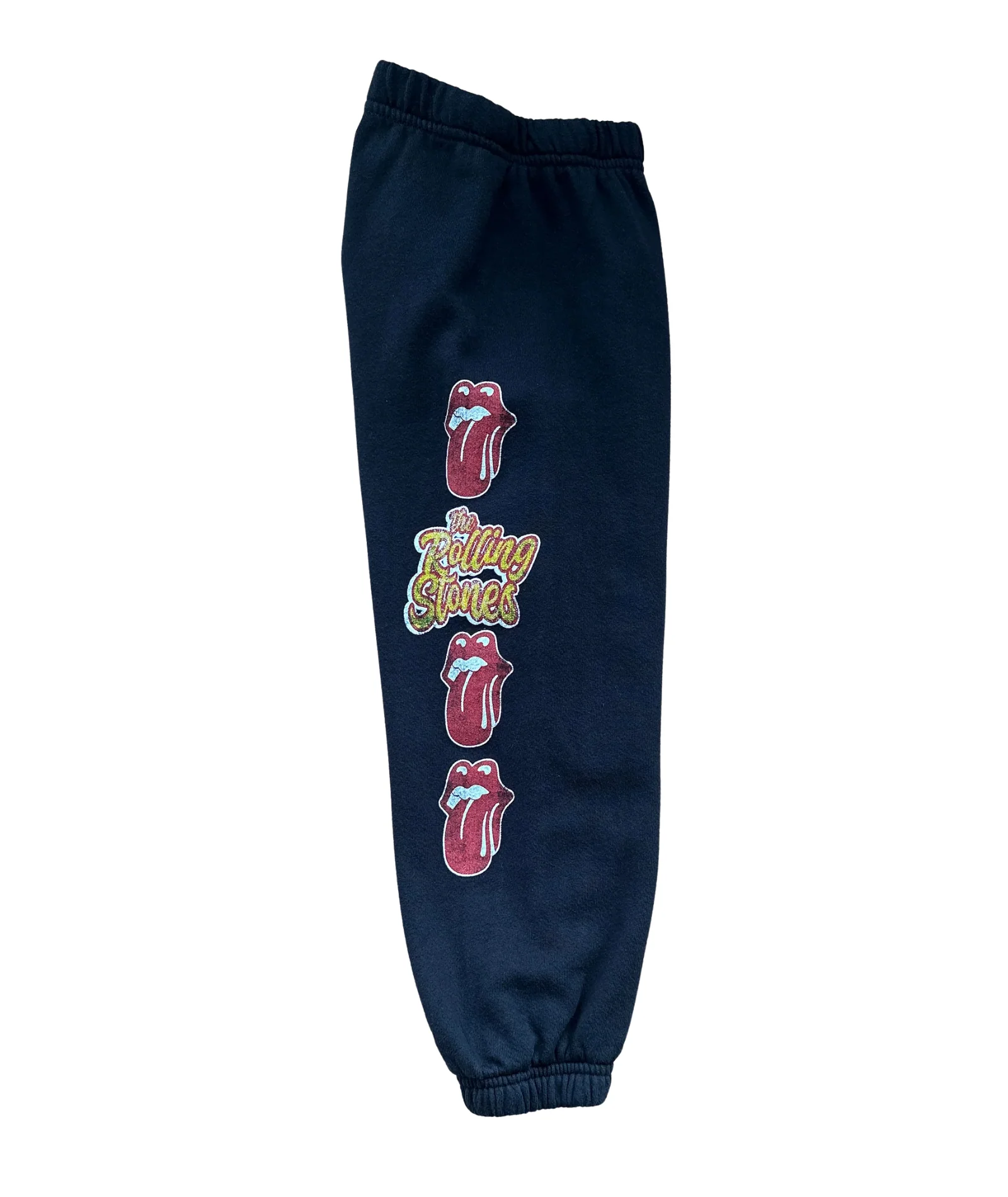 Rowdy Sprout Girls Rolling Stones Tongue Sweatpants Washed Black