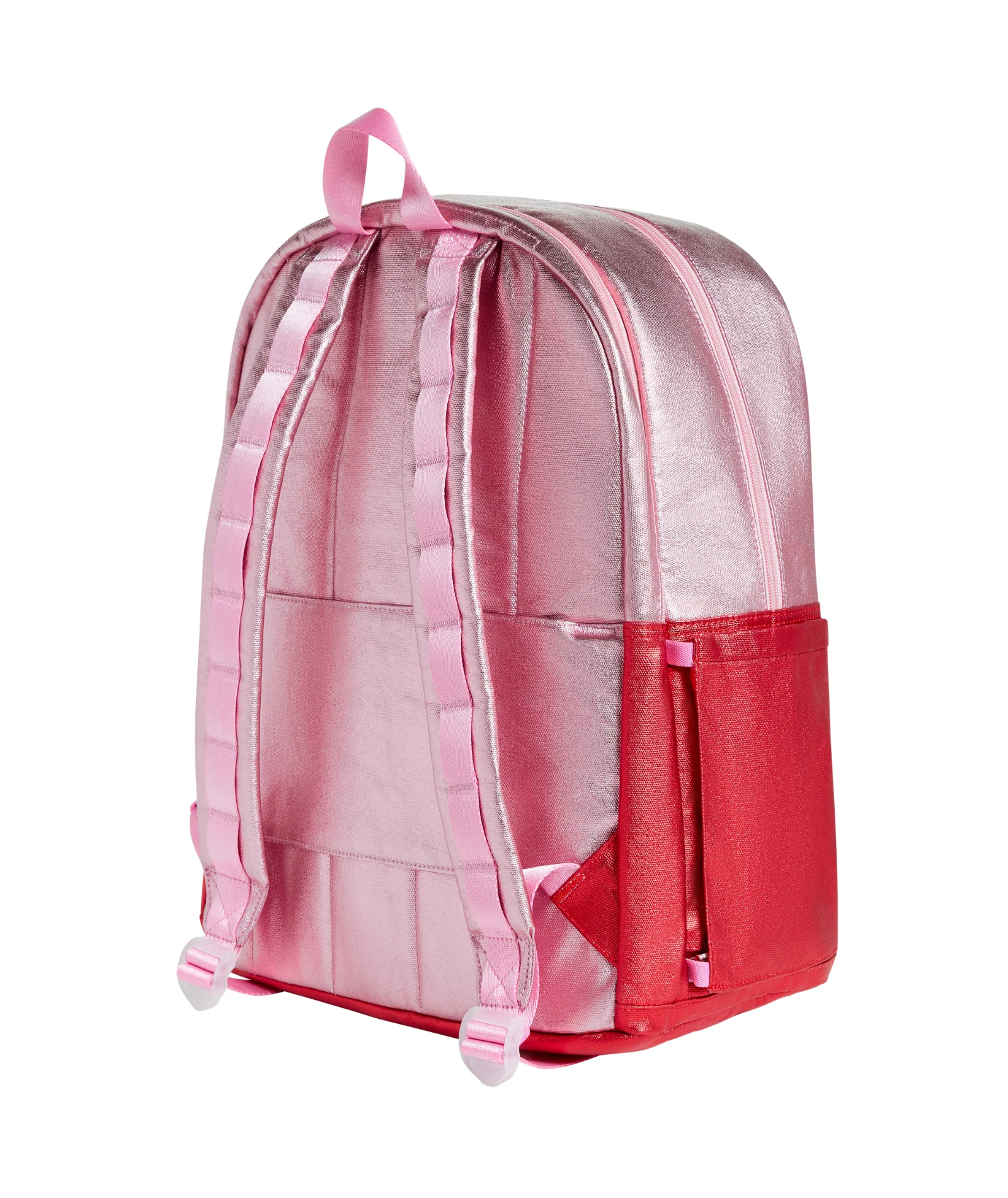 State Bags Kane Kids Double Pocket Large Backpack Pink/Red Colorblock Heart - Image 3