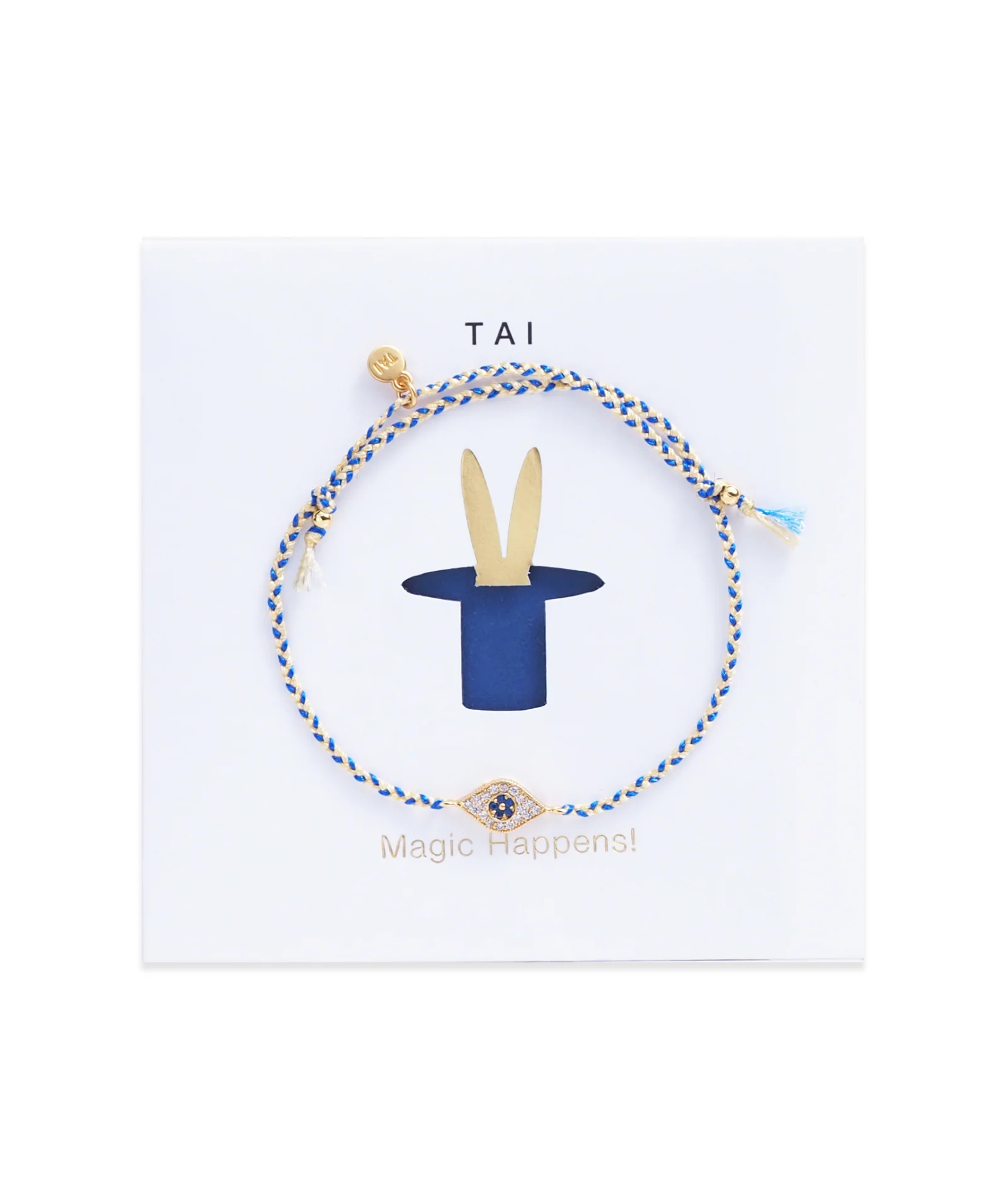 TAI Bracelet Card Gold/Braided Evil Eye