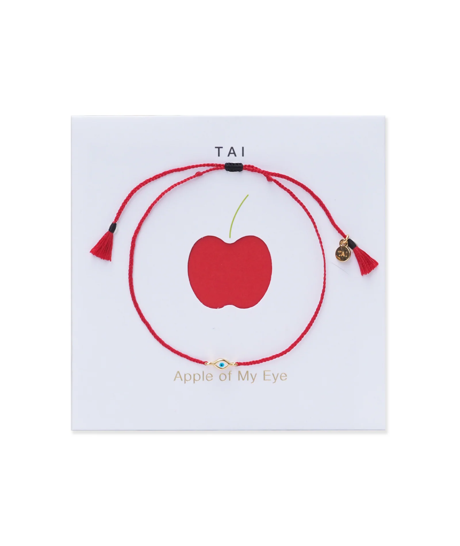 TAI Bracelet Card Gold/Red Evil Eye