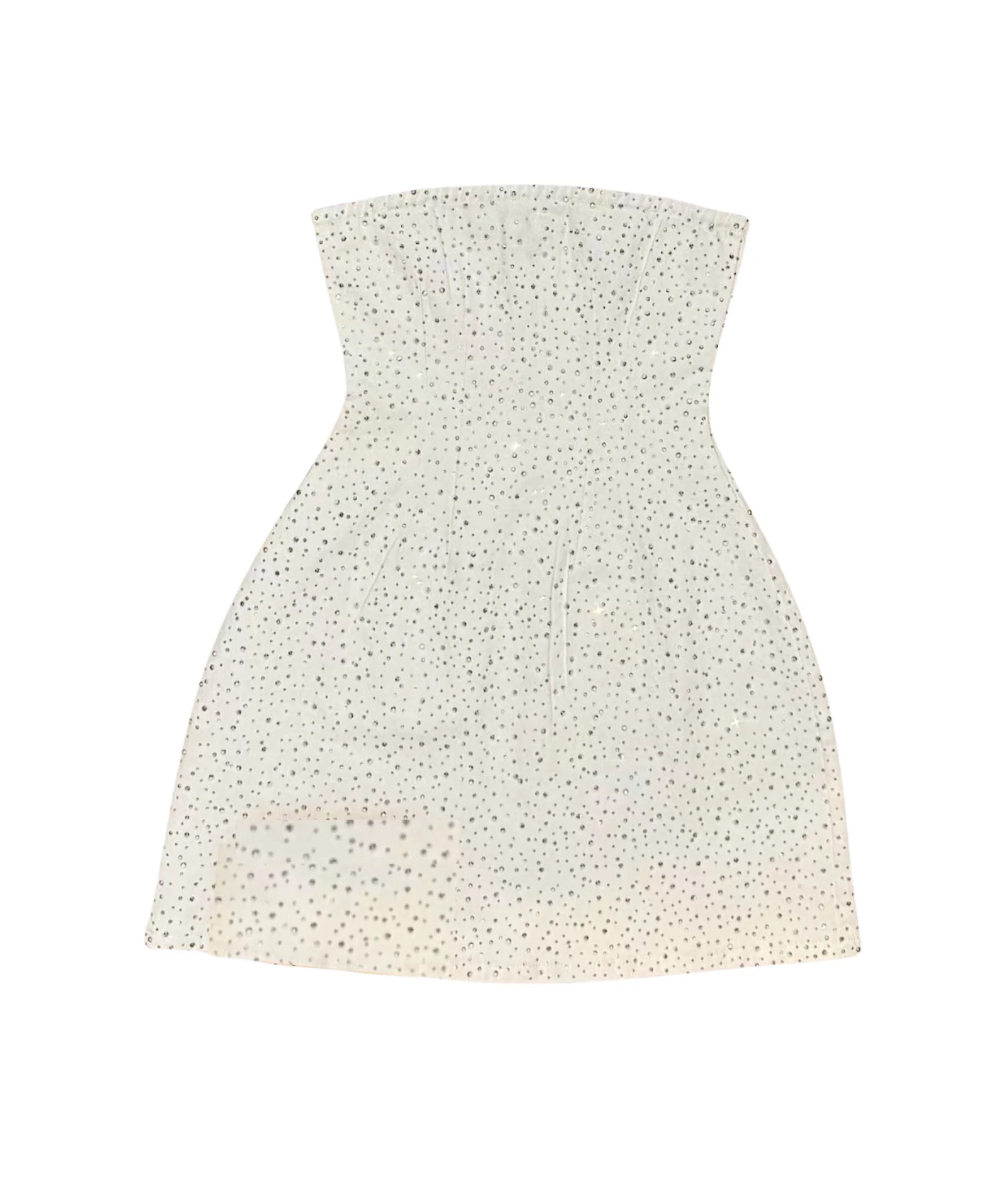 Theme Girls Demi Denim Studded Crystal Strapless Dress - Image 5